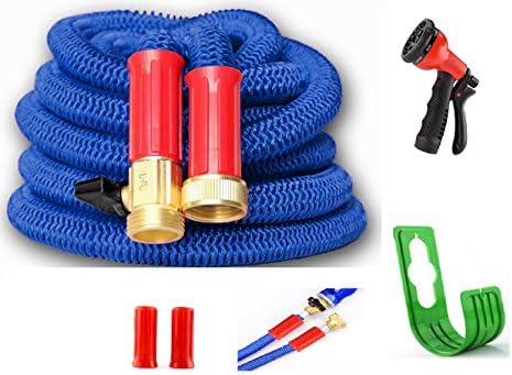 FEW DAYS ESPECIAL_75 ft Hose-Blue-LIMITED TIME-3Layer-INCLUDE Valve,SprayGun,Hanger, BEST Premium Quality Water &amp; Garden Flexible Expandable Hose, Retractable,Strongest,Planet,Durable,USA Brass Conn D