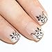 False Nails Bling Art French Fake Matte Gel Glitter Polished Squoval 24 Acrylic Medium Tips Glue (White, Black)
