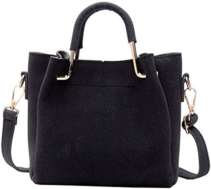 Amazon アゲアゲファション 女性バッグ 夏 ゲーマーアイコンパック 韓国風 アンティーク調 スエード バッグ 何でも似合う ショルダ ブラック レディースバッグ 財布