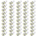 Sannysis(TM) 50PC Useful T10 Wedge 5-SMD 5050 Xenon LED Light bulbs 192 168 194 W5W 2825 158
