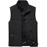 ceauros Men's Fishing Vest Utility Casual Lightweight Outdoor Vest Work Fish Photo Travel Sleeveless Jackets Vest