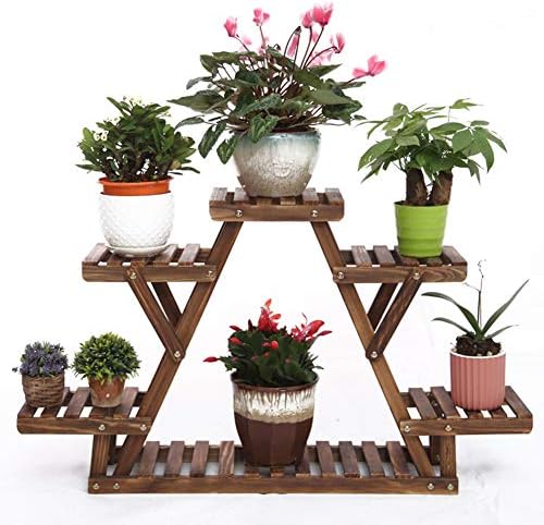 ADAHX Estantería para Macetas, Soporte de Madera para Flores con 5 ...