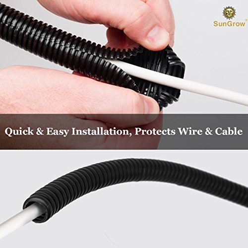 image for SunGrow 20 ft. Long Split Wire Loom Tubing Protect Wires from Rabbits,