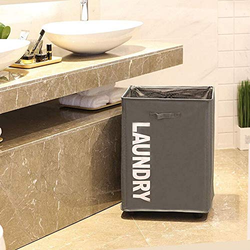 BENOSS Laundry Hamper with Wheels Collapsible Waterproof Laundry Sorter