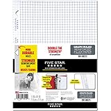 Five Star Loose Leaf Paper, 3 Hole Punched, Reinforced Filler Paper, Graph Ruled, 11" x 8-1/2", 100 Sheets/Pack, 3 Pack (38034)