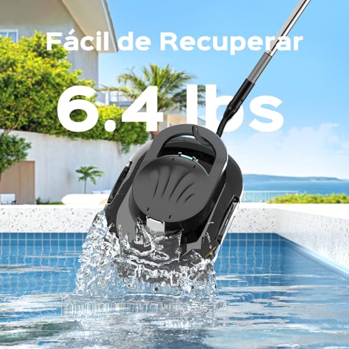 S1PRO (2026 Upgrade) Robot de Piscina, 120 Min de Autonomía Robot Limpiafondos Piscina Sin Cable con Doble Motor, Autoaparcable, para Piscinas de Fondo Plano 95m², Blanco Negro