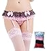 Adulove Garter Belt, Women's 4-Pack Suspender Belt Set with Straps and Clips for Stockings