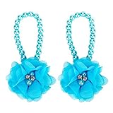 Sankuwen 1Pair Baby Barefoot Flower Pearl Beach Sandals Anklet
