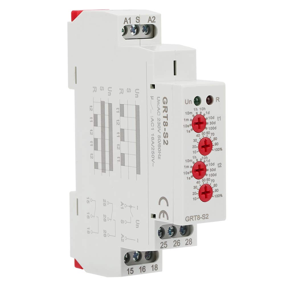 Mini Asymmetric Cycle Timer Relay with LED Indicators ON OFF Repeat Power Delay Control for Industrial Equipment