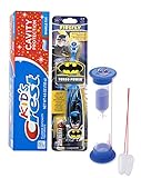 Batman Super Hero 3pc Bright Smile Oral Hygiene Set! Batman Turbo Spin Toothbrush, Crest Kids Toothpaste & 2 Minute Brushing Timer! Plus Bonus 'Remember To Brush