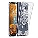 KIOMY Clear Case for Samsung Galaxy S8, Shockproof Bumper Protective Cell Phone Back Cover with Airbags Corners, TPU Silicone Cute Case with Henna Mandala White Flowers Floral Design