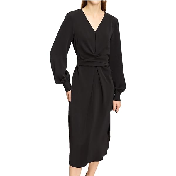 Charter Club Women's Petite Faux-Wrap Dress, Deep Black, Petite X-Large at  Amazon Women's Clothing store