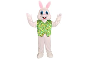 MatGui Easter Party Rabbit Costume Bunny Mascot Costume Adult Size Fancy Dress