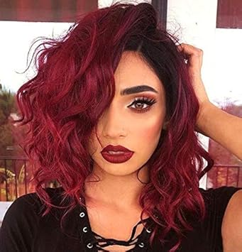 Amazon Com Short Weave Hair Wigs Synthetic Curly Hair Short Bob