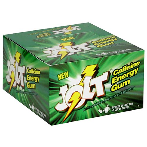 Jolt Gum Energy caféine, menthe verte, 12Count Boîtes (pack de 2)