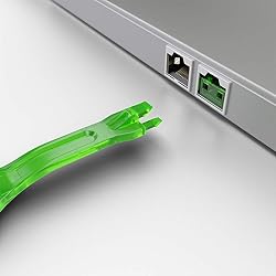 LINDY 10 x RJ-45 Port Blockers with Key - Green