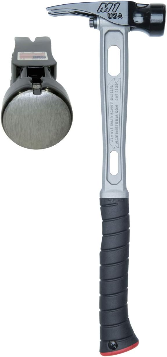 Martinez Tools M1 Titanium Handle 15oz Smooth Steel Head Curved Grip