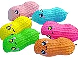 COCOTINA 1Pc Cute Squishy Peanut Charms Key Bag Cell Phone Straps Slow Rising Stress Relief Squeezing Toy Random Color
