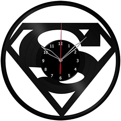 Superman hero DC Marvel comics Design Vinyl Wall Clock – handmade gift for any occasion – unique birthday, wedding, anniversary, Valentine’s day gifts - Wall décor Ideas for any space