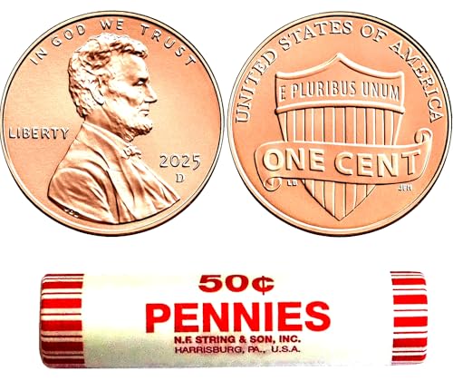 2025 Penny Cent Roll -Denver Mint Uncirculated