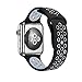 iGreely 42mm Soft Silicone Replacement Band with Ventilation Holes for Apple Watch Nike+, Apple Watch Series 2, Series 1, Sport , Edition, S/M Size( Black / Gray )
