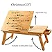Laptop Desk Nnewvante Table Adjustable 100% Bamboo Foldable Breakfast Serving Bed Tray w’ Tilting Top Drawerthumb 3