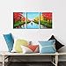 JoyArt - Red Trees Painting 4 Seasons Canvas Prints Artwork on Canvas Framed Wall Art for Home Decorations Wall Decor Ready to Hang 3pcs/Set