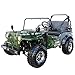 X-Pro 125cc Go Kart Dune Buggy 125cc Jeep Go Kart Mini Jeep Adult Jeep Kart Army Style Gokart (Dark Green)