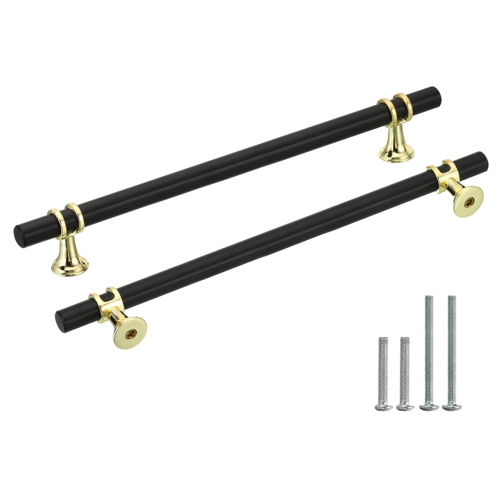 uxcell Kitchen Pulls, 5 Pack Aluminum Drawer Pulls 9.64inch Length, Kitchen Handles Drawer Hardware 7.55 Inch (192mm) Hole Center for Cupboard, Closet, Black