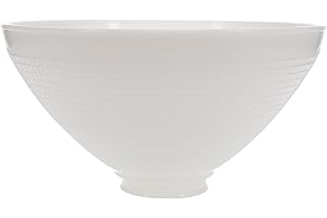 B&P Lamp 10 Inch Diameter I.E.S Style White Opal Glass Reflector Shade with Waffle Pattern Glass - Perfect Fit for Floor Lamps and Mogul Sockets