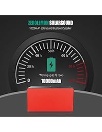 Altavoz Bluetooth Solar, zerolemon solarsound 72 hour Playtime Solar 10 W altavoz Bluetooth 4.0 Inalámbrico & Power Banco para smartphone charging, AUX TF tarjeta de audio soportados, color rojo