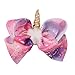 Oaoleer 4pcs 8 inch Unicorn Large Hair Bows with Alligator Clip Hair Grips Gift for Girls Toddles (4pcs Unicorn Hair Bows)