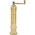 Alexander Home The Original Greek Pepper Mill 9 Inch Tall | European Pepper Mill Grinder with Crank Handle | Manual Pepper Grinder | Peppercorns Refillable - Brass