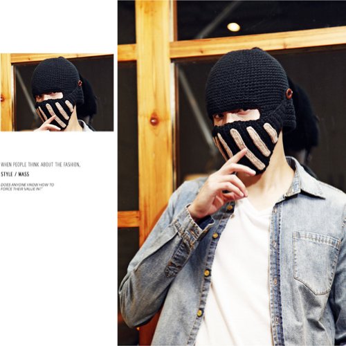Leegoal Roman Knight Helmet Visor Cosplay Knit Beanie Hat Cap Wind Mask Clothing, Shoes & Jewelry, Men, Accessories, Hats & Caps, Skullies & Beanies