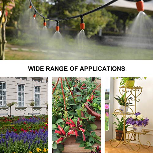 Drip Irrigation Kits,49ft Garden Irrigation System with 1/4" Blank Distribution Tubing Watering Drip Kit,DIY Saving Water Automatic Irrigation Equipment Set for Garden (15m/49ft Irrigation System)