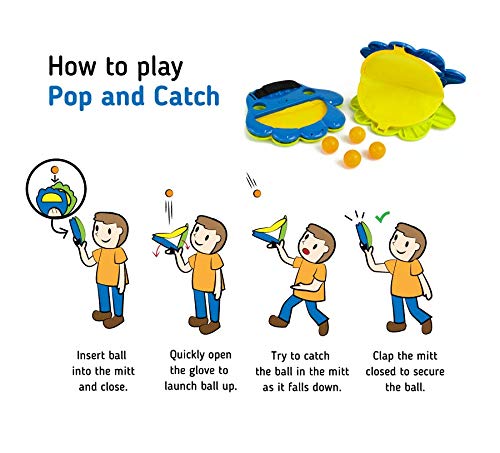 Taylor Toy Pop and Catch Indoor/Outdoor Hand Ping-Pong Launcher - Indoor, Backyard & Beach Game - Kids Catch Game