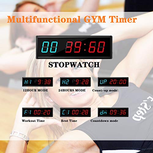 Ledbrigym Gym Timer Clock Garage Workouts Fitness Digital with Remote