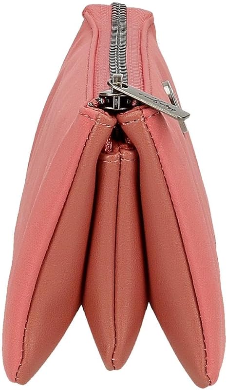 Corin Geldbörse mit DREI Fächern, Rosa, 17,5 x 9,5 x 2 cm, Polyester und PU von Joumma Bags, Rosa, Talla única, Geldbörse mit DREI Fächern