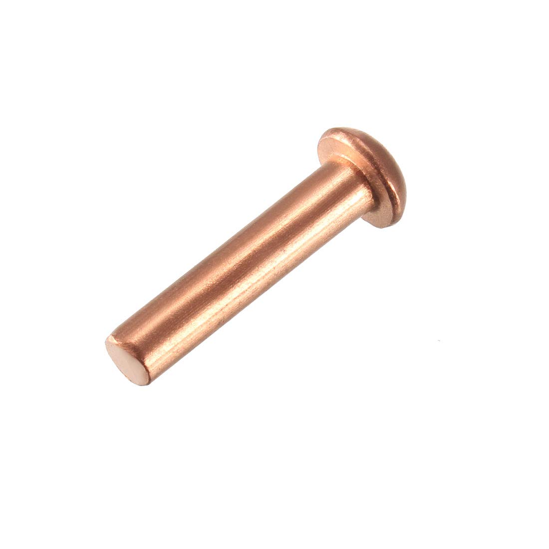 sourcing map 50 Pcs 5/32" x 45/64" Round Head Copper Solid Rivets Fasteners