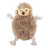Vitscan Hedgehog Stuffless Dog Squeaky Toys, Rope Dog Chew Toy with Squeaker and Crinkle Paper for Small Medium Dogs
