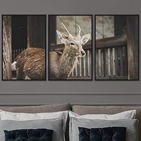 signwin 3 Piece Framed Canvas Wall Art Deer...