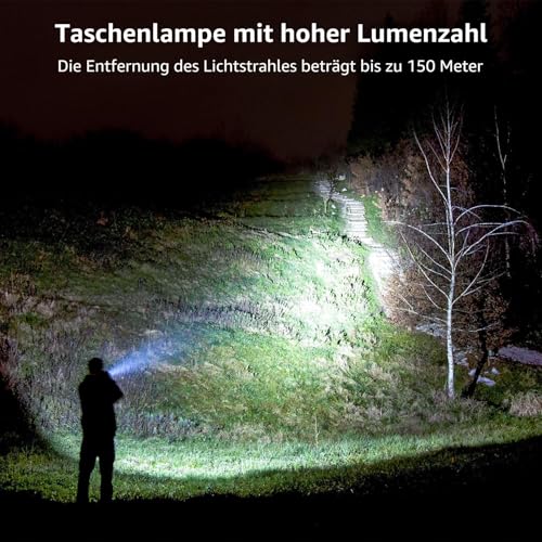 Lepro LED Torch, LE2000 Extremely Bright LED Torches with 5 Modes, Zoomable Camping Hand Lamp, Waterproof Torch for Camping, Outdoors, Hiking, Fishing, Gift (Pack of 2) | Extremely bright mini torches (no batteries included), waterproof torch light for outdoor, hiking, gift, emergency