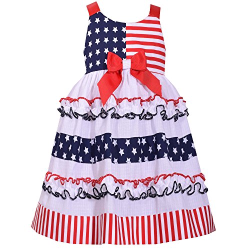 Bonnie Jean 4th Of July Ruffle Flag Dress (18 Months)