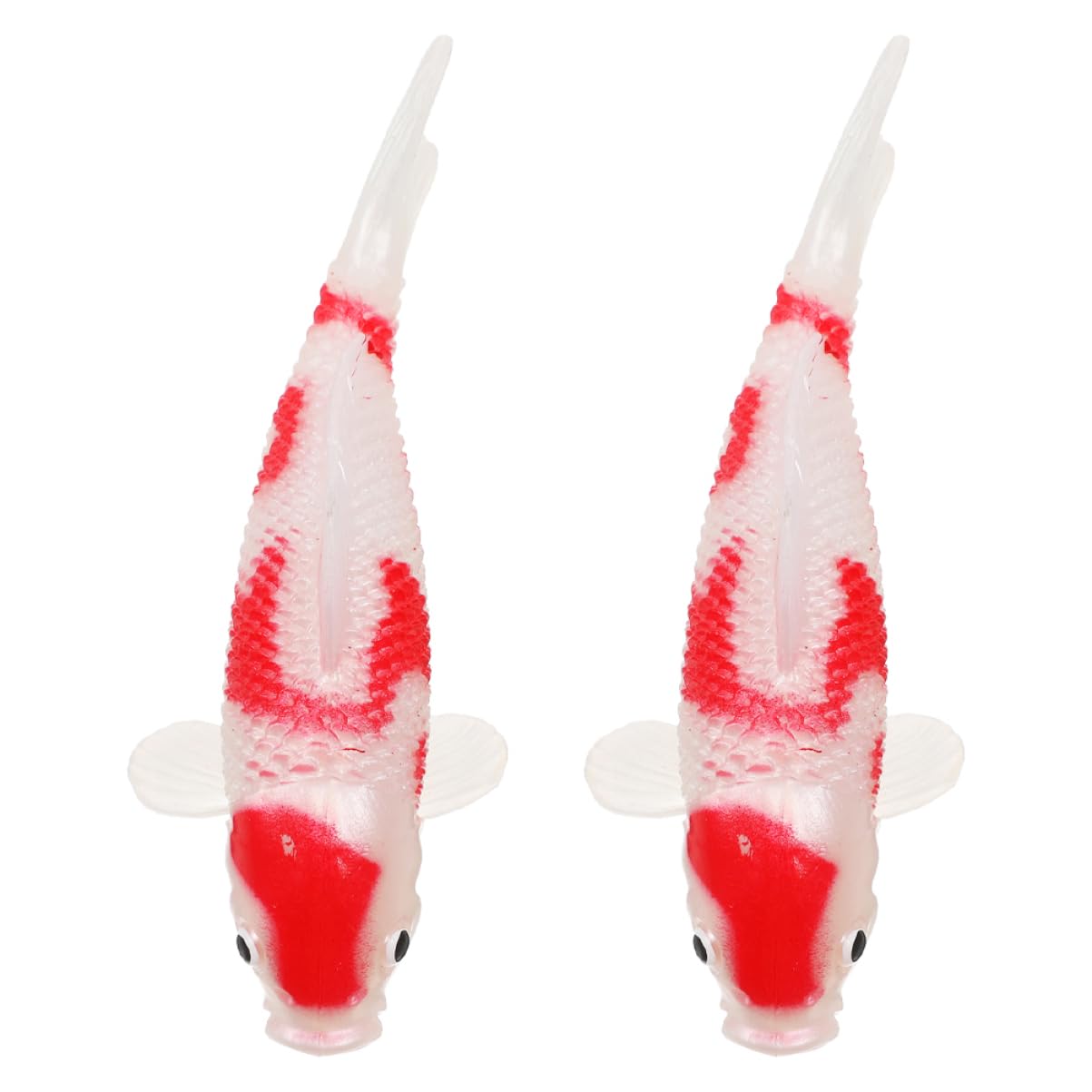 Photo 1 of Toyvian 2pcs Mini Koi Fish Models Tank Decor Plastic Goldfish Toy for Home Garden Fish Tank Decoration