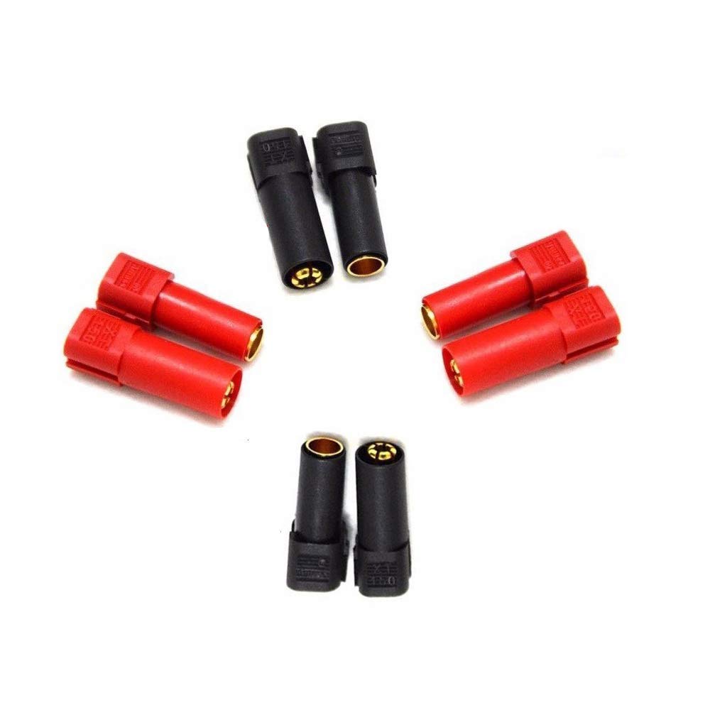 4 Pairs Amass XT150 Connector Adapter Male Female Plug 6mm Gold Banana Bullet Plug Set for Battery ESC and Charge Lead