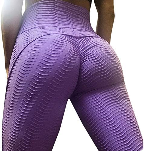 Jeanewpole1 Womens Butt Lifting Ruched Leggings High Waisted Tummy Control Stretchy Yoga Pants