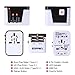Zoppen International Travel Adapter 4 USB Charging Port Smart Wall Charger, All-in-one Universal Plug (US/JP UK EU AU/CN) w/ Worldwide Outlets & AC Socket - Surge Protector, Black / White