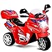 Costzon Ride On Motorcycle, 6V Battery Powered 3 Wheels Electric Bicycle, Ride On Vehicle with Music, Horn, Headlights (Red)