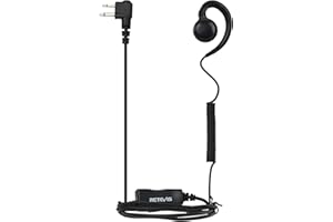 Retevis Swivel Walkie Talkie Earpiece with Mic, Coil Tube, Compatible with Motorola CP100d CP185 CP200 CP200d GP300 GP2000 BR