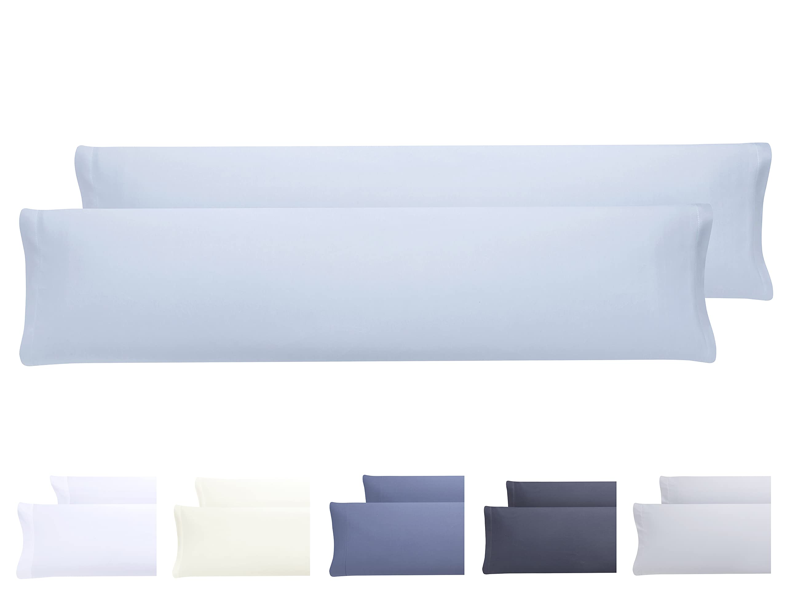Todocama Pair of Pillow Cases Extra Soft Microfiber Hypoallergenic Pillow Cases 2-150x40cm Light Blue